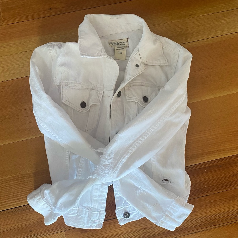 Ralph Lauren denim white jean jacket XS